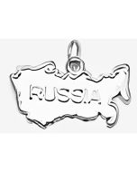 Silver Russia Map Charm