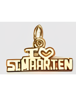 10K Yellow Gold I Love St. Maarten Charm