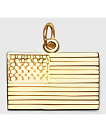 10K Yellow Gold Flag of USA Charm