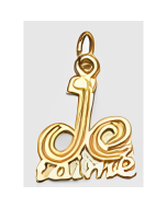 10K Yellow Gold French Charm (Je T'aime)