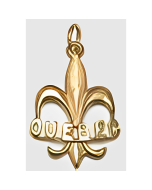 10K Yellow Gold Quebec Fleur de Lis Pendant
