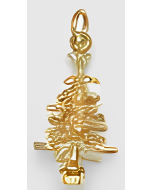 10K Yellow Gold 3D Skinny Christmas Tree Charm