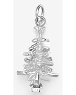 Silver 3D Skinny Christmas Tree Charm