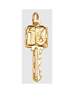 10K Yellow Gold Mini #16 Key Charm