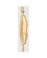 10K Yellow Gold 3D Feather Pendant