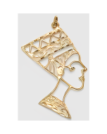 10K Yellow Gold Large Filigree Nefertiti Pendant