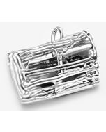 Silver 3D Lobster Cage Trap Charm