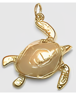 10K Yellow Gold 3D Sea Turtle Charm