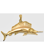 10K Yellow Gold Swordfish Pendant