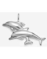 Silver Dolphins Swimming Pendant