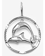 Silver Dolphins in a Circle Pendant