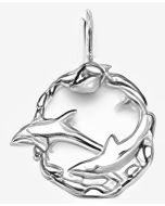 Silver Dolphins Swimming in a Circle Pendant