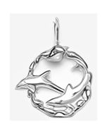 Silver Dolphins Swimming in a Circle Pendant