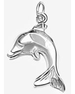 Silver Dolphin in the Air Charm