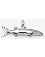 Silver 3D Long Fish Pendant 