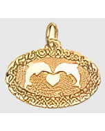 10K Yellow Gold Dolphins Swimming in an Oval Charm
