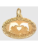 10K Yellow Gold Dolphins Swimming in an Oval Charm