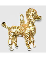 10K Yellow Gold Poodle Dog Charm