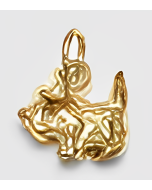 10K Yellow Gold 3D Yorkshire Terrier Dog Charm