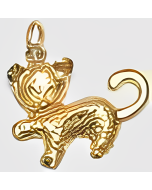 10K Yellow Gold Timid Cat Charm