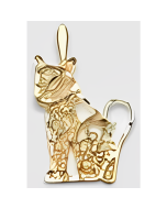 10K Yellow Gold Filigree Cat Pendant