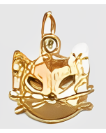 10K Yellow Gold Cat's Face Charm