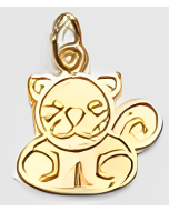 10K Yellow Gold Angry Cat Charm