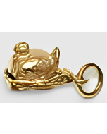 10K Yellow Gold 3D Chicken Pearl Charm