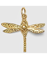 10K Yellow Gold 3D Dragonfly Charm