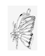 Silver Closed Filigree Wings Butterfly Pendant