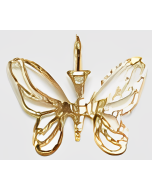 10K Yellow Gold Filigree Wings Butterfly Pendant