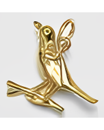 10K Yellow Gold 3D Robin on a Branch Charm
