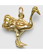 10K Yellow Gold 3D Ostrich Charm