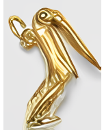 10K Yellow Gold 3D Mouth Moves Pelican Charm