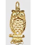 10K Yellow Gold Owl Charm