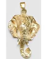 10K Yellow Gold Elephant's Head Pendant