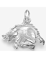 Silver 3D Wild Boar Charm