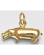 10K Yellow Gold 3D Hippopotamus Charm