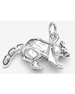 Silver 3D Raccoon Charm