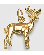 10K Yellow Gold 3D Elk Charm