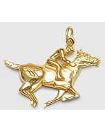 10K Yellow Gold Horse and Rider Pendant