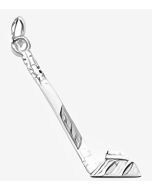 Silver Hockey Stick and Puck Pendant
