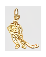 10K Yellow Gold Hockey Player Charm