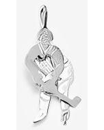 Silver Movable Hockey Player Pendant