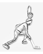 Silver Hockey Player Charm