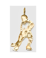 10K Yellow Gold Hockey Player Pendant