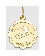 10K Yellow Gold Skiing Pendant