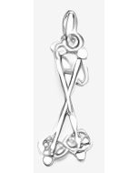 Silver Ski Poles Pendant