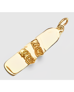 10K Yellow Gold 3D Snowboard Charm