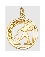 10K Yellow Gold Cross Country Ski Charm